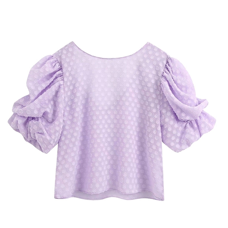 Women Fashion Textured Weave Blouses Vintage O Neck Puff Sleeve Backless Shirts Girls Casual Chic Tops 210520, As picture
Women Fashion Textured Weave Blouses Vintage O Neck Puff Sleeve Backless Shirts Girls Casual Chic Tops 210520, As picture