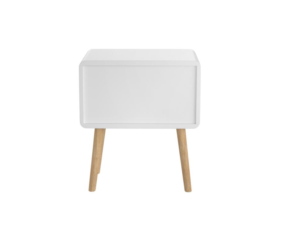 Bedroom Furniture Nightstand Round Corner Cabinet Bedside Table with 2 Drawers Suitable for Bedroom/Living Room/Side Table (White)