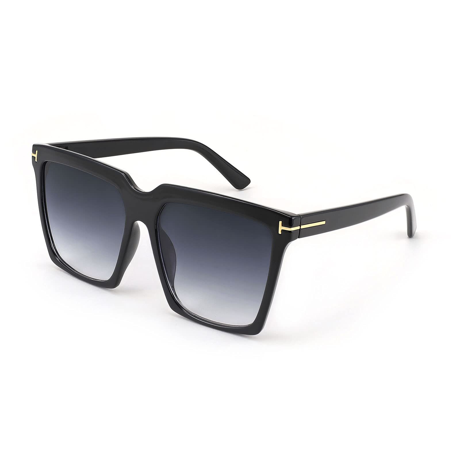 Fashion Oversized Square Sunglasses Women's Wear Men's Metal T-shaped Design Uv400, Black
Fashion Oversized Square Sunglasses Women's Wear Men's Metal T-shaped Design Uv400, Black