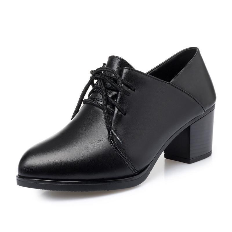 Dress Shoes Women Office Genuine Leather Autumn Ladies High Heel Lace Up With Heels Fashion, Black single
Dress Shoes Women Office Genuine Leather Autumn Ladies High Heel Lace Up With Heels Fashion, Black single