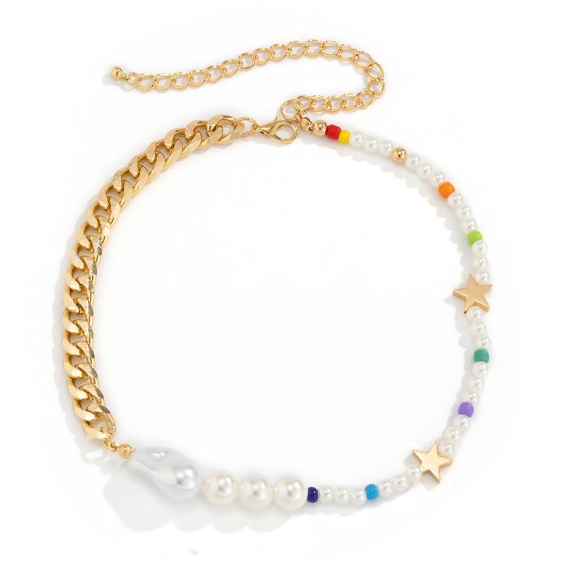 Chokers 2021 Summer Fashion Half Pearl Metal Chain Choker Necklaces For Women Star Seed Beads Stranded Neck Chains Necklace Jewelry
Chokers 2021 Summer Fashion Half Pearl Metal Chain Choker Necklaces For Women Star Seed Beads Stranded Neck Chains Necklace Jewelry