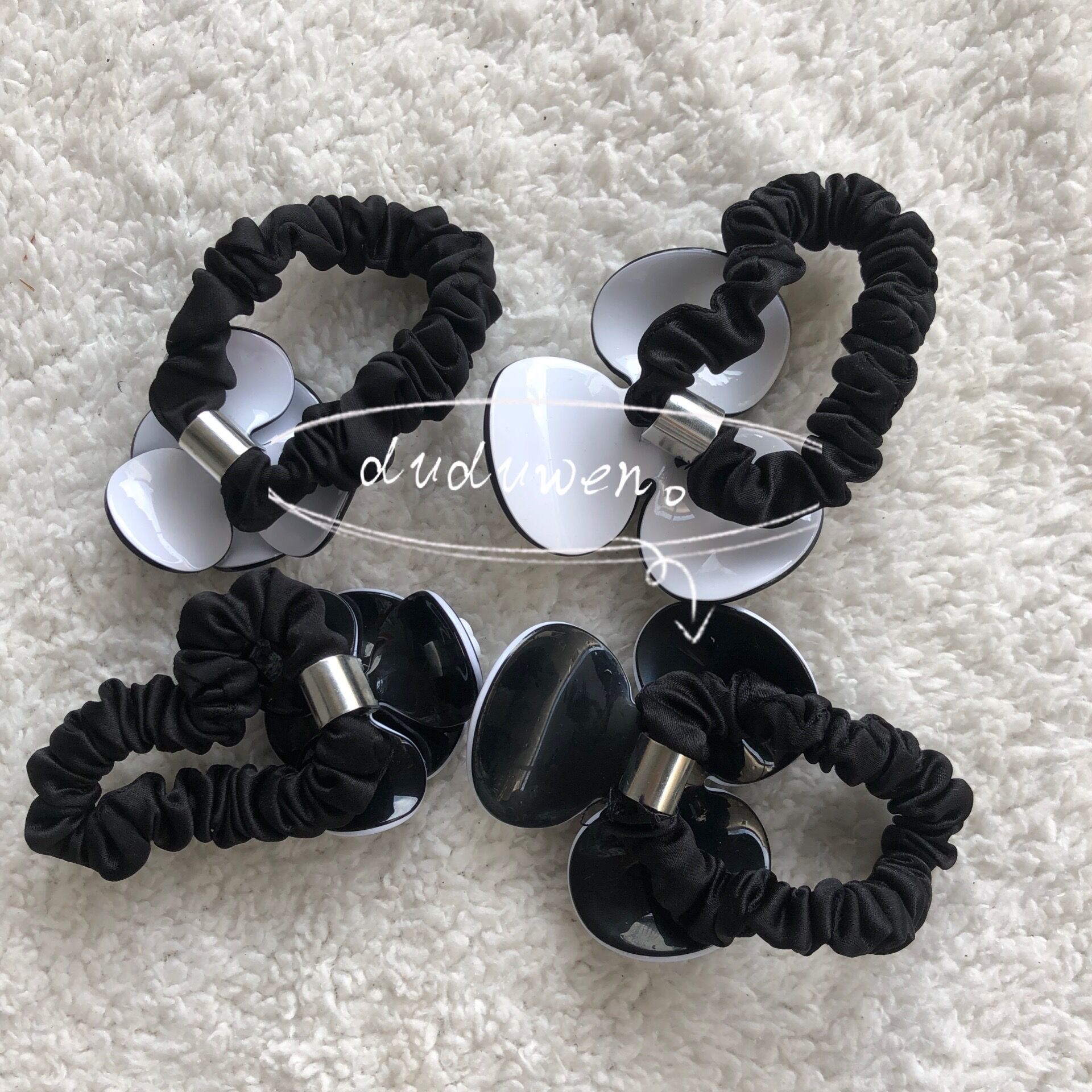 Classic Camellia Hair rope fashion Accessories C collection item Acrylic flower Hairtie including V paper card