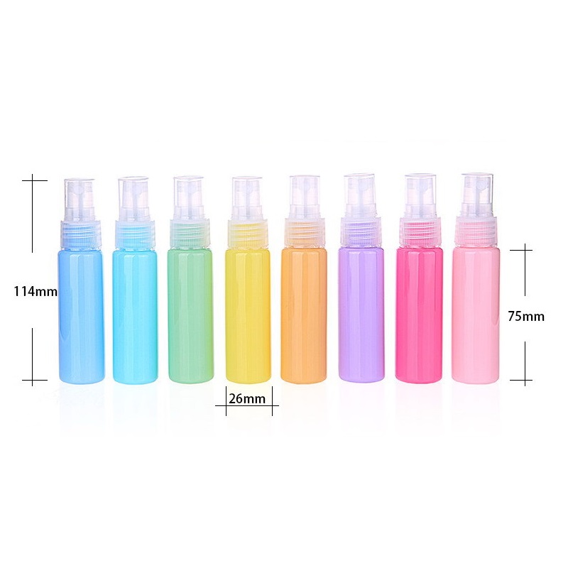 30ml 1oz Colorful PET Plastic Spray Bottles with Clear Atomizer Pump Sprayer, Fine Mist Travel Size Reusable Liquid Cosmetic RRD7324 Free shipping