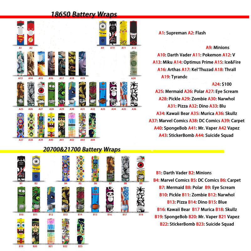 76 Types 18650 20700 21700 Series Battery Wraps PVC Skin Sticker Shrinkable Wrapper Cover Sleeve Heat Shrink Re-wrapping For Batteries
76 Types 18650 20700 21700 Series Battery Wraps PVC Skin Sticker Shrinkable Wrapper Cover Sleeve Heat Shrink Re-wrapping For Batteries