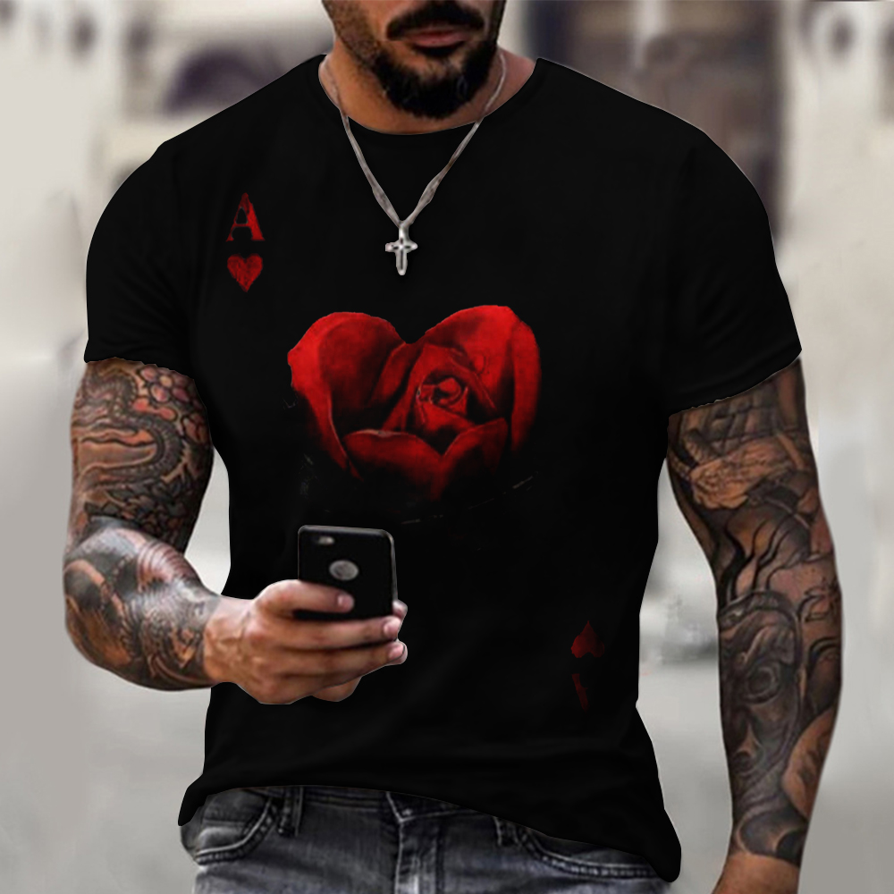 New Arrival 3d Printing Mens T-Shirt Rose Love Pattern Male Shirt Summer Leisure And Breathable Sports Fitness Clothing Tees, White;black
New Arrival 3d Printing Mens T-Shirt Rose Love Pattern Male Shirt Summer Leisure And Breathable Sports Fitness Clothing Tees, White;black