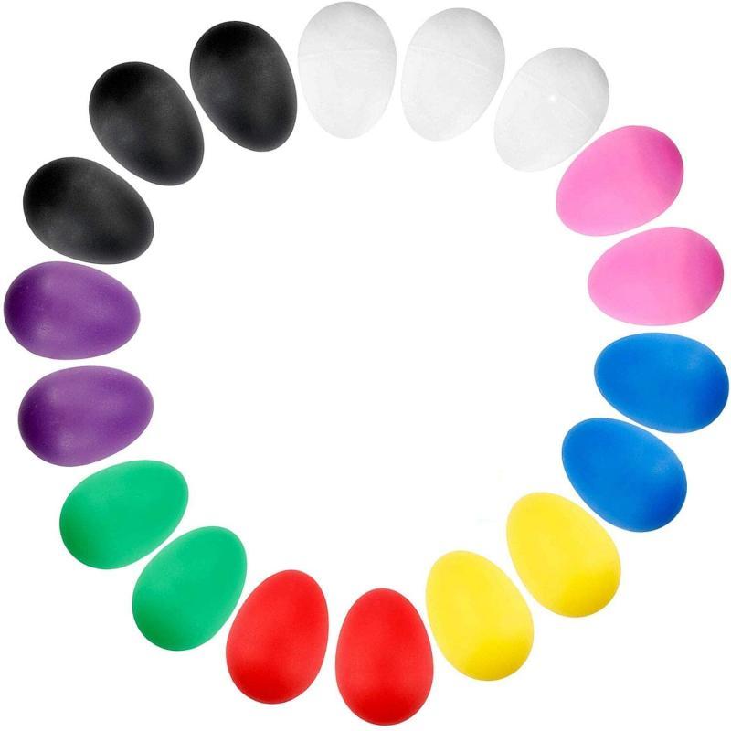 18PCS Shaker Eggs Plastic Musical Oval with 8 Colors Kids Maraca Percussion Toys Instruments Sand Music Gift for Easter Party Q0313
18PCS Shaker Eggs Plastic Musical Oval with 8 Colors Kids Maraca Percussion Toys Instruments Sand Music Gift for Easter Party Q0313