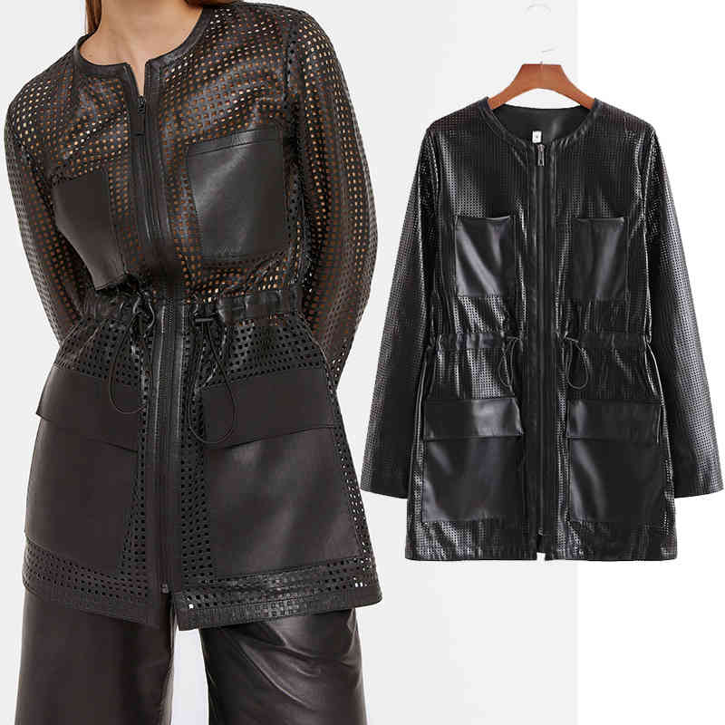 Women's Down & Parkas New Women Vintage Hollow outleather pocket O-Neck zipper Jacket ladies retro long sleeve casual chic Coat To, Black
Women's Down & Parkas New Women Vintage Hollow outleather pocket O-Neck zipper Jacket ladies retro long sleeve casual chic Coat To, Black