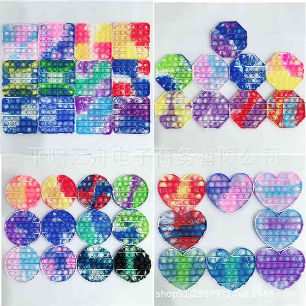 Solid Tie Dye Rainbow Fidget Bubble Poppers Board Push Pop Poo-its Finger Jigsaw Puzzle Rugular Normal Size Heart Circle Octagon Square ShapesG590JN7 от DHgate WW