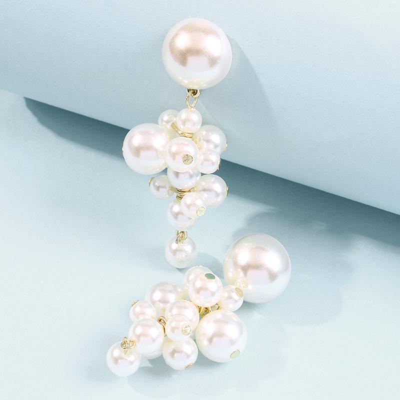 Elegant Gold Color Imitation Pearl Drop Earrings Statement For Women Party Jewelry Korean Design MG381 Dangle Chandelier