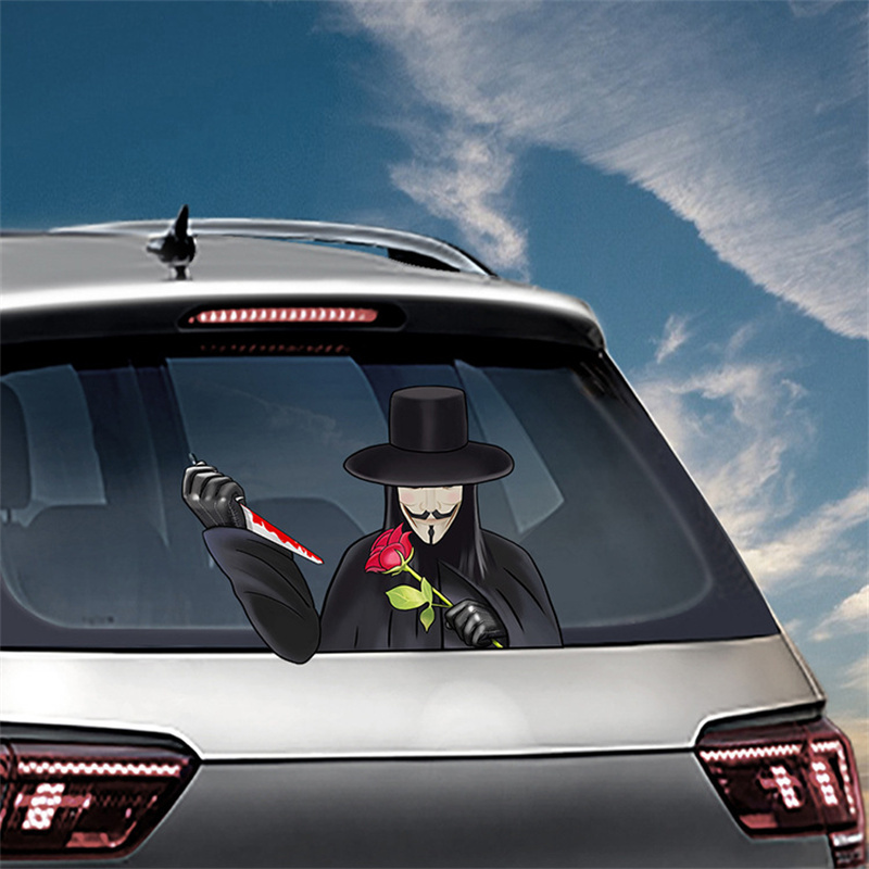 Universal Car Horrible Killer Series Stickers Nail Head Mask killers Electric Saw Sticker Graffiti Decals For Rear Windshield Wiper Vehicle Decoration