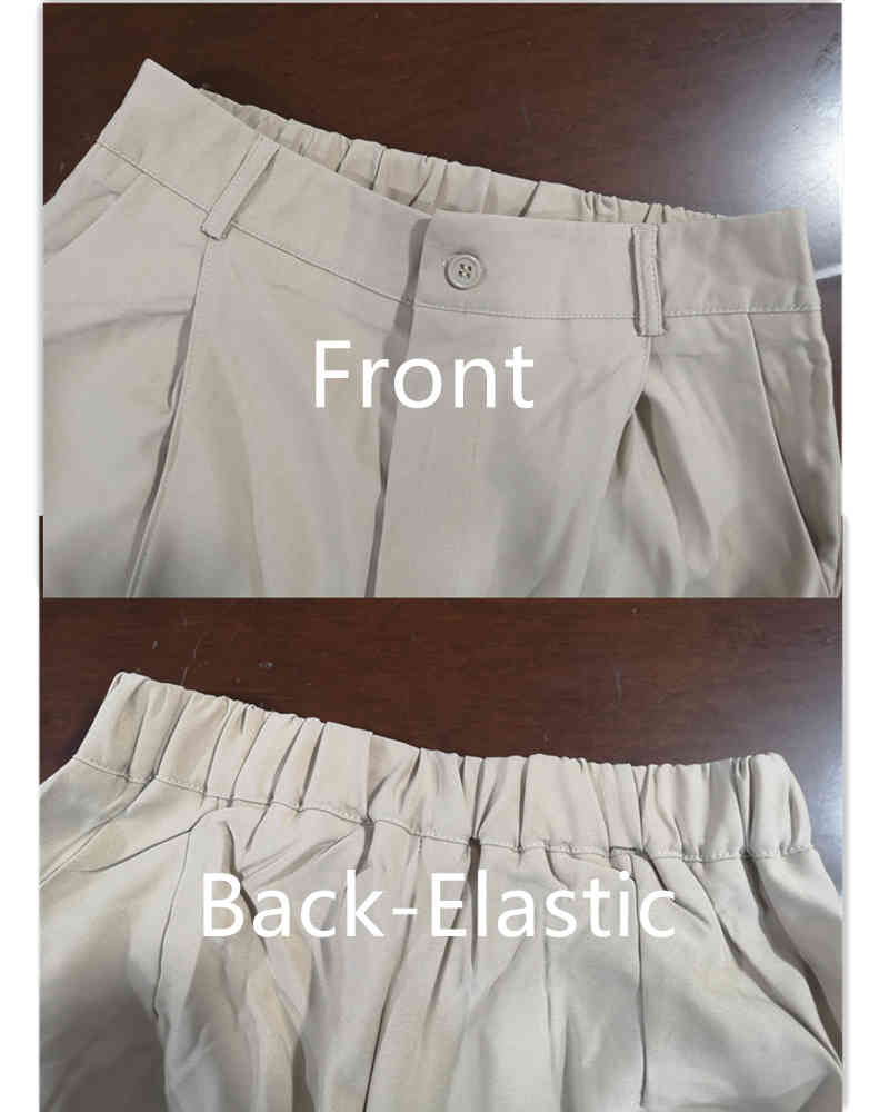 Elastic Waist Palazzo Pant Wide Leg Pants Women High Streetwear Elegant Office Ladies Khaki Gray Trousers 210510