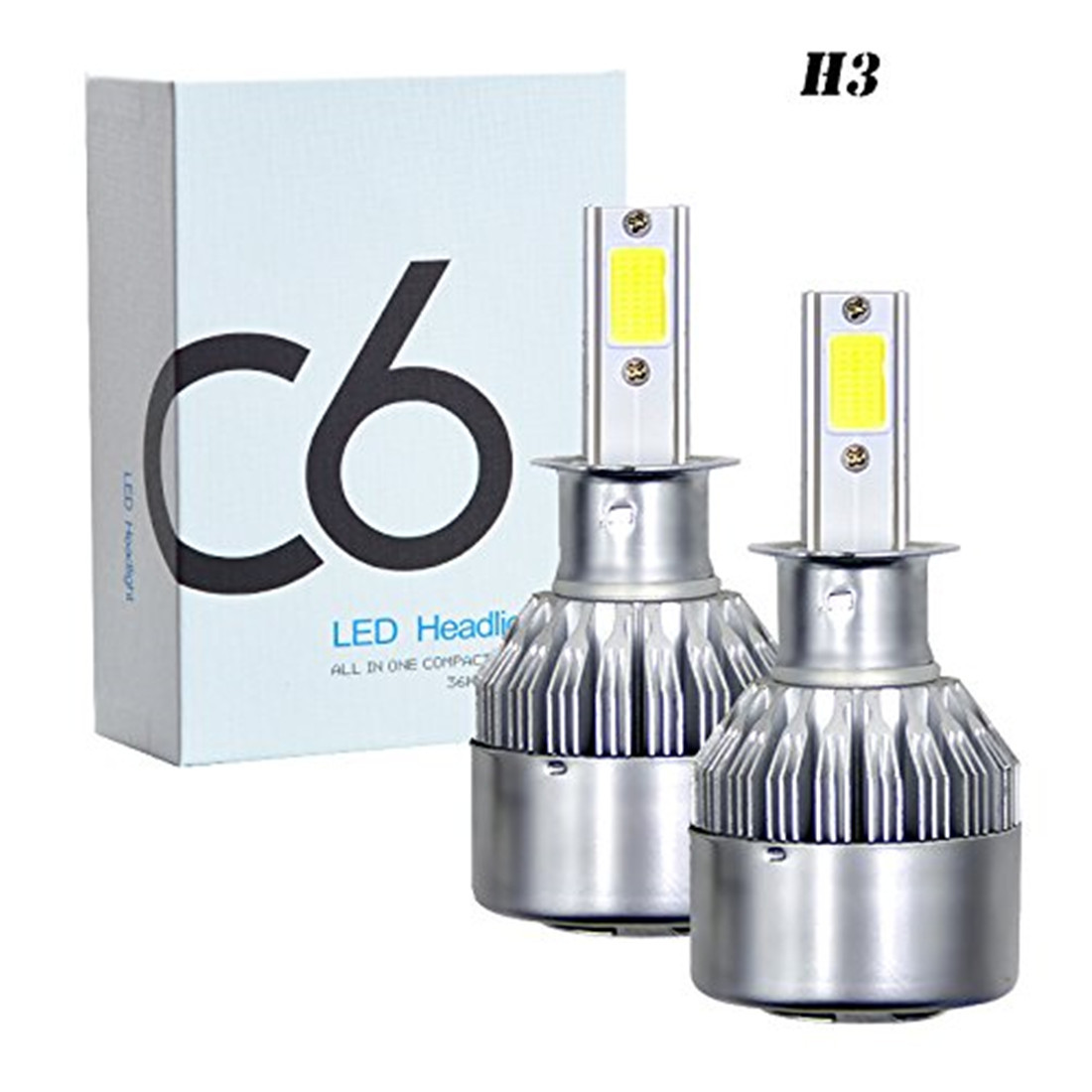 C6 Car Headlight High Concentration Llight H11 H4 H7 H13 H3 LED Headlights Bulb Auto Modified Super Bright 6000K