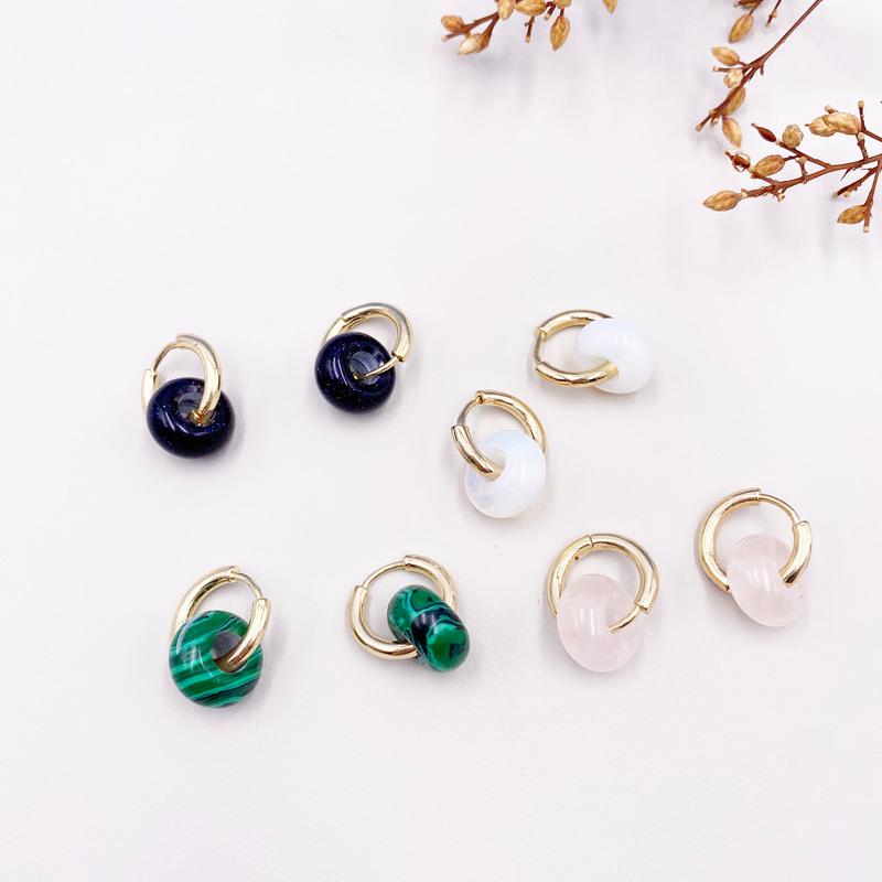 Hoop & Huggie Delicate Natural Stone Gold Copper Earrings For Women Girls Green Pink Transparent Purple Color Circle Stones Gift
Hoop & Huggie Delicate Natural Stone Gold Copper Earrings For Women Girls Green Pink Transparent Purple Color Circle Stones Gift