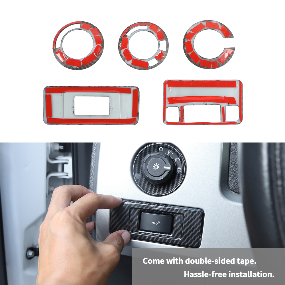 Carbon Fiber Central Console Switch Button Cover Trim For Ford F150 Raptor 13-14