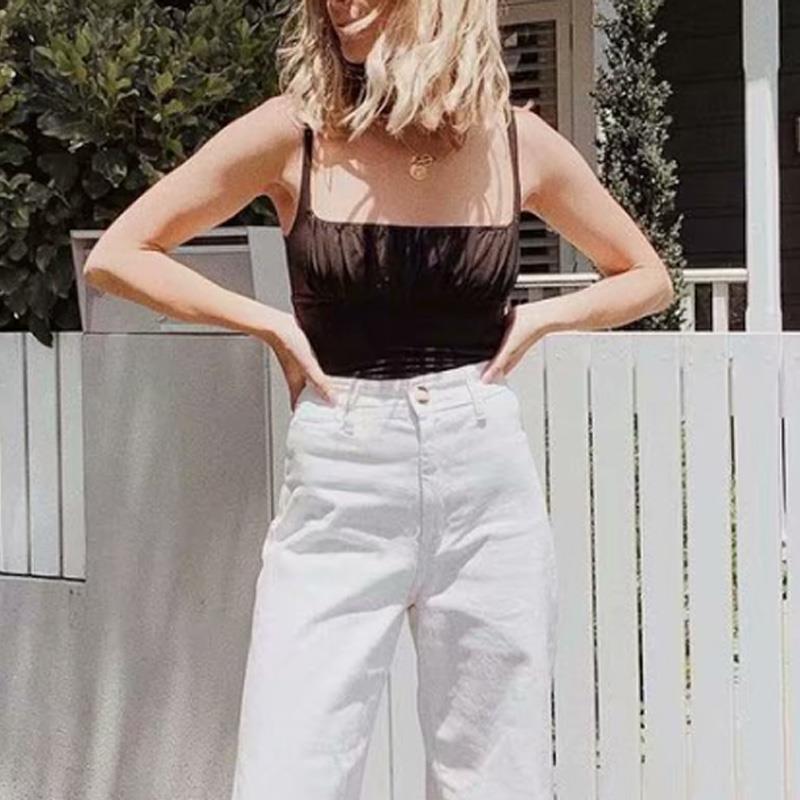 Neon green sexy crop top women casual pink tank streetwear black gym clothing gothic white clothes 210521