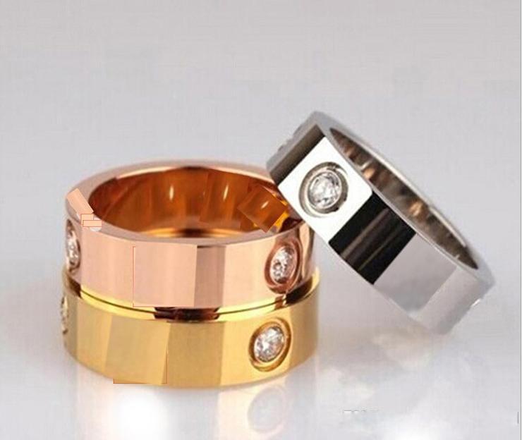 4mm 5mm 6mm titanium steel silver love ring men and women couple rose gold ring for lovers ring good gift от DHgate WW