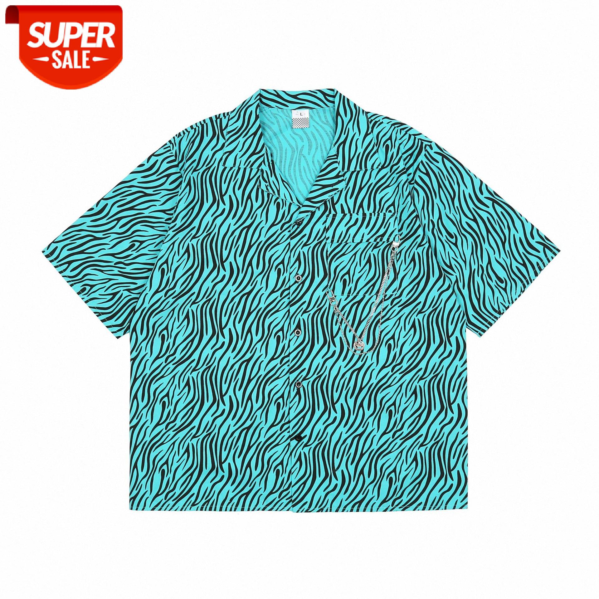 Street hip-hop print zebra pattern chain decoration short-sleeved shirt men's loose personality top #WK2H, White;black
Street hip-hop print zebra pattern chain decoration short-sleeved shirt men's loose personality top #WK2H, White;black