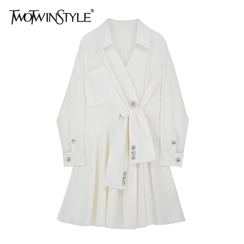 Elegant Lace Up Women Dress Lapel Collar Lantern Long Sleeve High Waist Ruched Asymmetrical Dresses For Female 210520, White
Elegant Lace Up Women Dress Lapel Collar Lantern Long Sleeve High Waist Ruched Asymmetrical Dresses For Female 210520, White