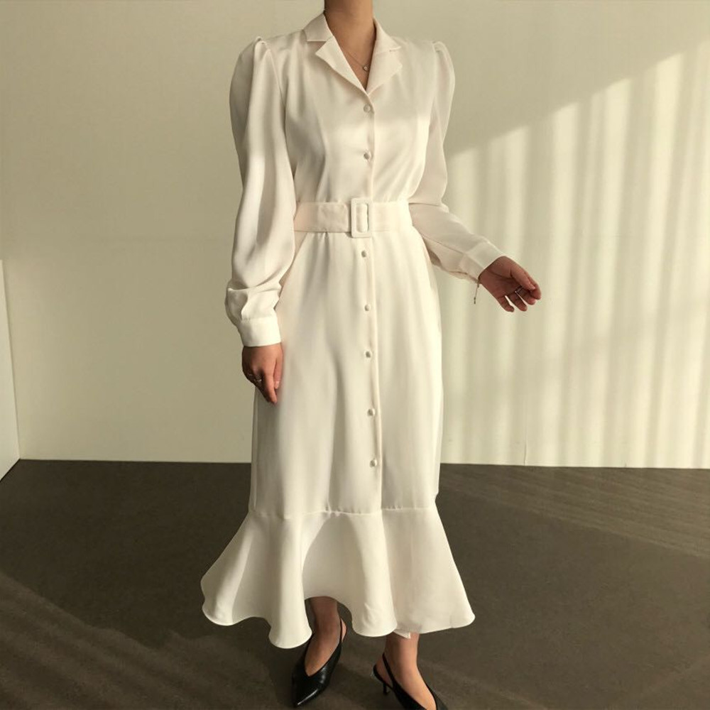 Elegant Women Dress Spring Autumn Fashion Shirt Ladies Mermaid es With Belt Clothes Vestidos 210520, Photo color
Elegant Women Dress Spring Autumn Fashion Shirt Ladies Mermaid es With Belt Clothes Vestidos 210520, Photo color