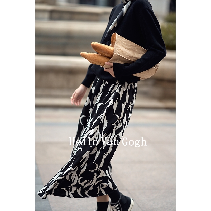 VANOVICH Summer Wild Casual Women Skirts High Waist Korean Style Print Chiffon Fashion Ladies 210615Z