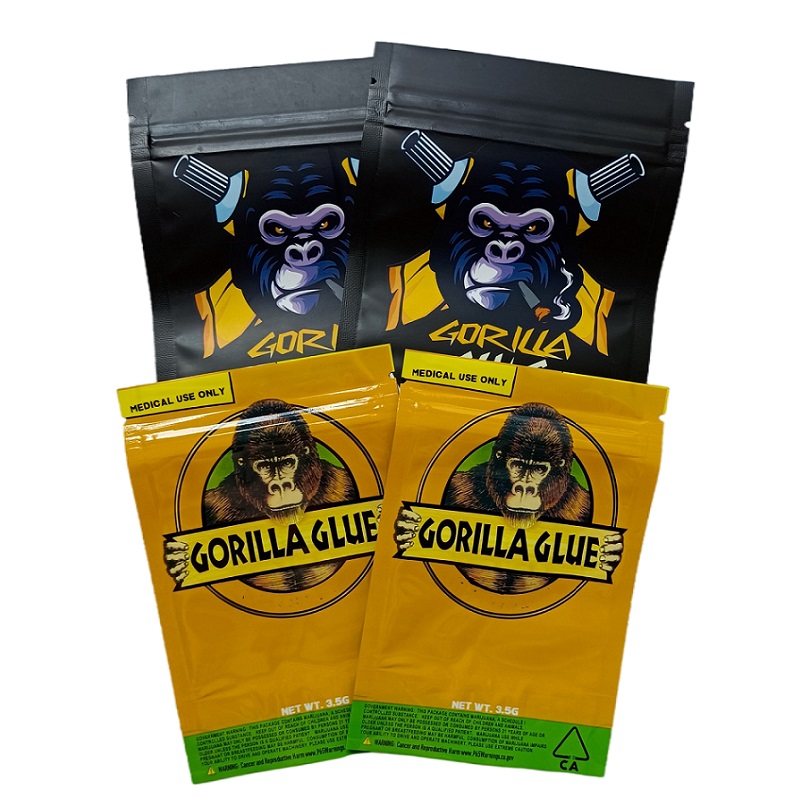 retail gorilla glue mylar bag empty edibles bags packing smell proof pouch Vape packaging for Dry Herb with zipper package
retail gorilla glue mylar bag empty edibles bags packing smell proof pouch Vape packaging for Dry Herb with zipper package