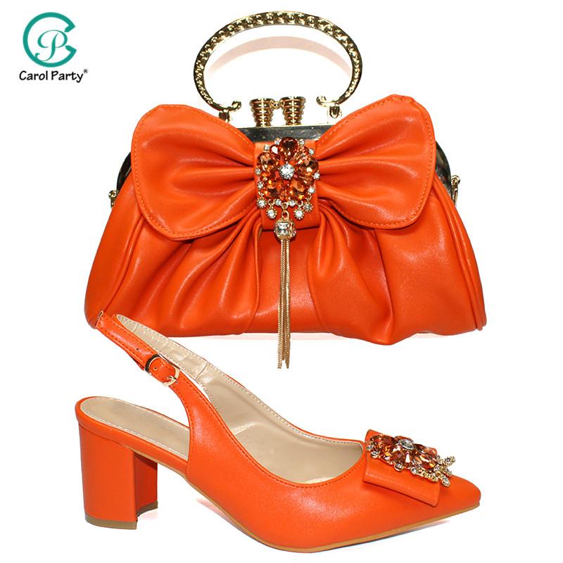 Dress Shoes Arrival Italian Design Orange Color African Women Matching And Bag Set Decorated With Rhinestone Ladies Shoe, Black
Dress Shoes Arrival Italian Design Orange Color African Women Matching And Bag Set Decorated With Rhinestone Ladies Shoe, Black