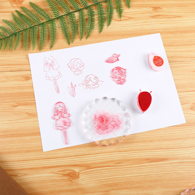 Rubber Stamp Transparent DIY Scrapbook Curved Skid Edge Acrylic Block Organic Glass Card Making Photo Album Decor