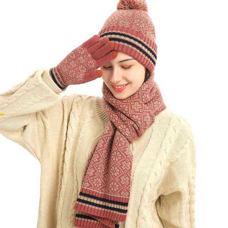Unisex Winter 3pcs Pompom Beanie Hat Long Scarf Touch Screen Gloves Set Geometric Floral Jacquard Plush Lined Skull Cap Dropship
Unisex Winter 3pcs Pompom Beanie Hat Long Scarf Touch Screen Gloves Set Geometric Floral Jacquard Plush Lined Skull Cap Dropship