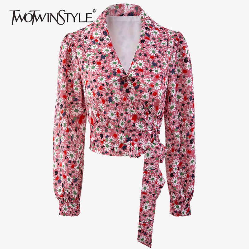 Sweet Floral Print Short Shirts For Women V Neck Puff Long Sleeve Lace Up Bowknot Casual Blouses Females Style 210524, Pink
Sweet Floral Print Short Shirts For Women V Neck Puff Long Sleeve Lace Up Bowknot Casual Blouses Females Style 210524, Pink
