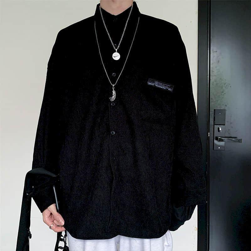 Streetwear Punk Blouse Couple Shirts Women Men Clothing Corduroy Shirt Spring Autumn Long Sleeve Vintage Ins Men's Casual