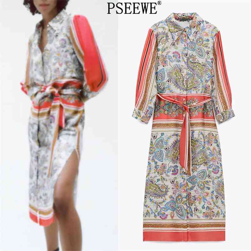 Woman Long Shirt Dress Women Elegant Belt Sleeve Dresses Ladies Fashion Button Up Vintage Casual 210519, Print
Woman Long Shirt Dress Women Elegant Belt Sleeve Dresses Ladies Fashion Button Up Vintage Casual 210519, Print