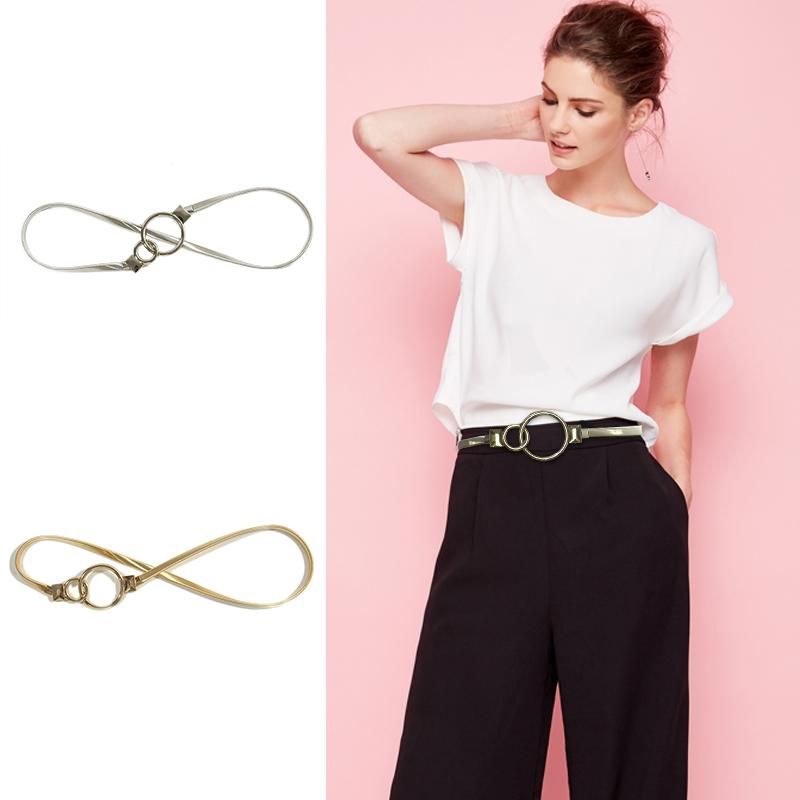 Belts Double Ring Circle Buckle For Women Ladies Dress Stretch Gold Belt Metal Thin Female Chain Waistband
Belts Double Ring Circle Buckle For Women Ladies Dress Stretch Gold Belt Metal Thin Female Chain Waistband