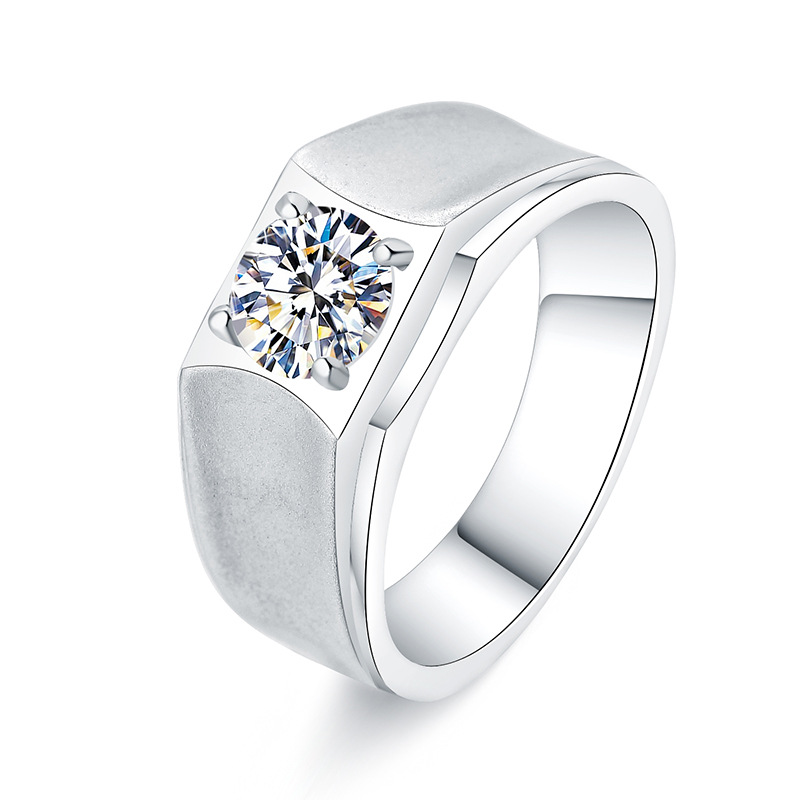 Male Solitaire 2ct Lab Sona Diamond Ring 925 sterling silver Engagement Wedding band Rings for men Gemstones Party accessory