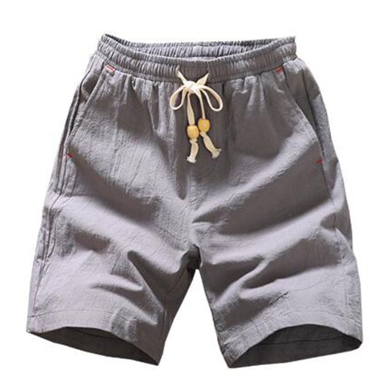 Summer Chinese Style Shorts Men Casual Beach Shorts Cotton Solid Drawstring Waist Bermuda Shorts Men Plus Size 4XL 5XL 210322