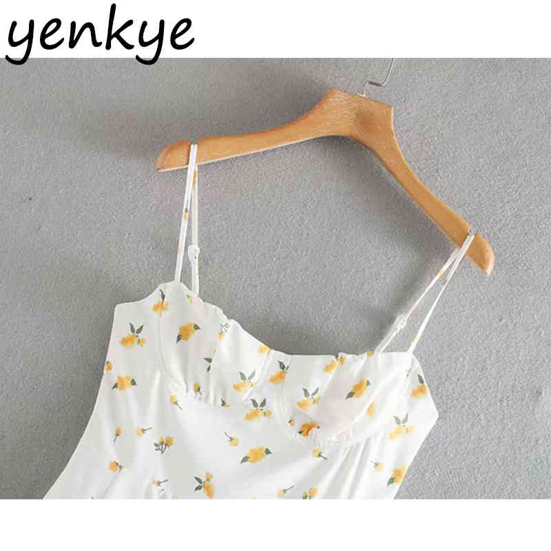 Sexy Summer Dress Women Simple Slim Sling Dress Sweet Lady Backless Sleeveless A-line Mini Dress Floral Print Sundress SDP9280 210515