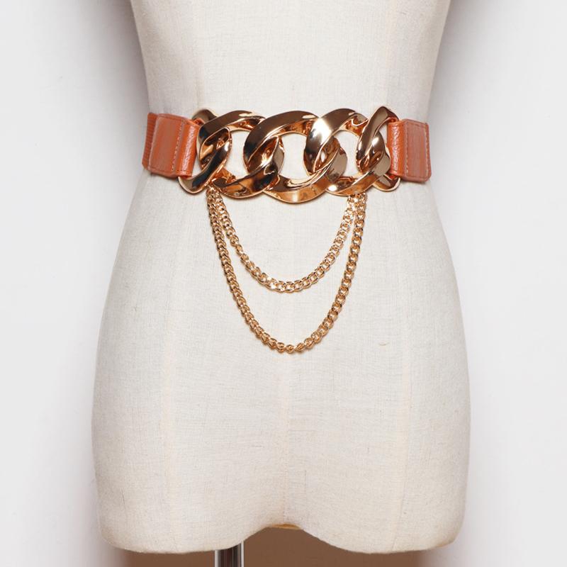 Belts Est Personality Women Golden Chain Buckle Girdle All-match Clothing Accessories Fashion Decoration Elastic Belt, Black;brown
Belts Est Personality Women Golden Chain Buckle Girdle All-match Clothing Accessories Fashion Decoration Elastic Belt, Black;brown