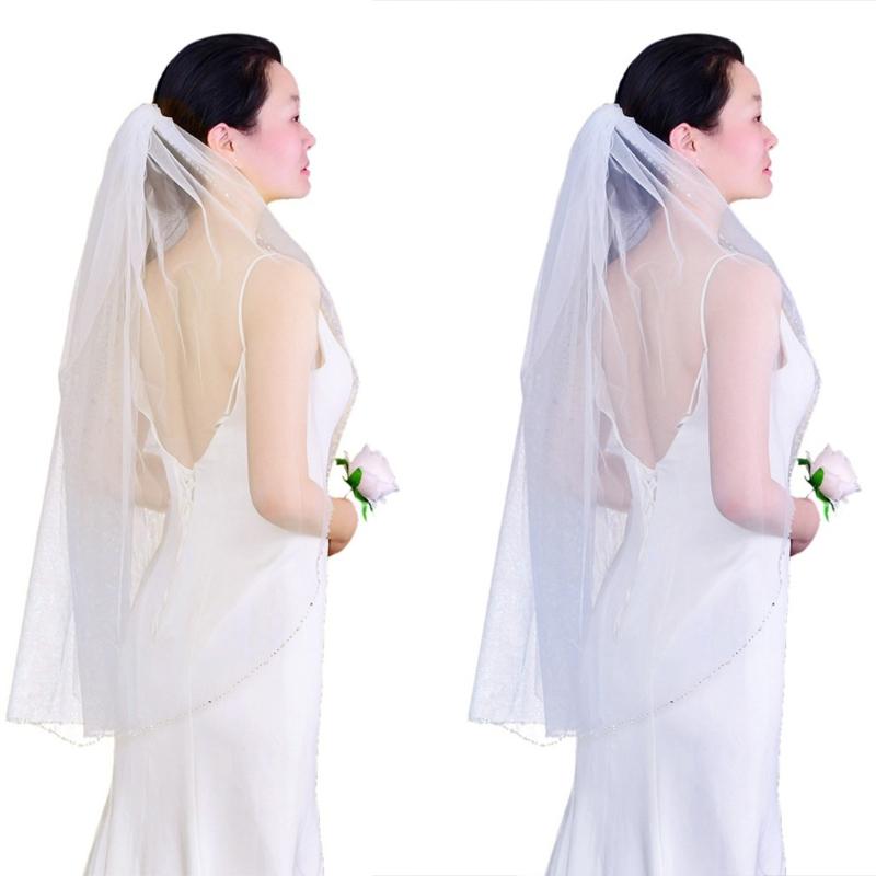 Bridal Veils 1 Tier Wedding Veil With Comb Cut Edges Glittering Crystal Beads Tulle For Bride Bridesmaid Flower Girl
Bridal Veils 1 Tier Wedding Veil With Comb Cut Edges Glittering Crystal Beads Tulle For Bride Bridesmaid Flower Girl
