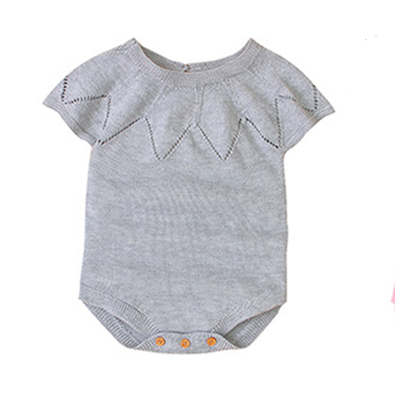 Autumn Infant Baby Romper born Girl Clothes Knitting Rompers Girls Short Sleeve 210429