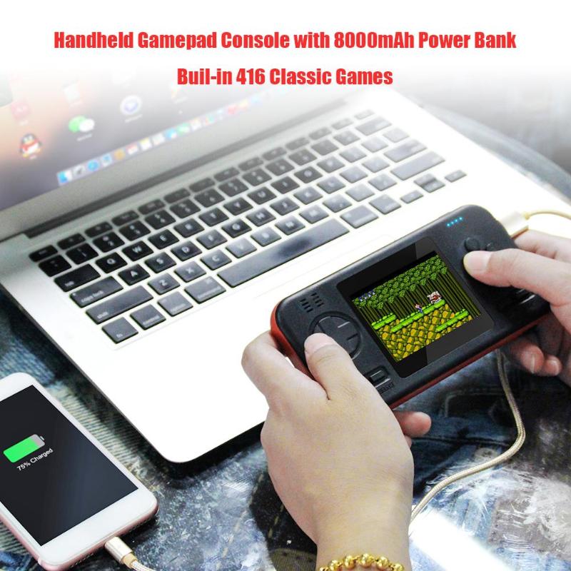 Handheld Gamepad Console Gaming Machine With 8000mAh Power Bank Buil-in 416 Game Playing Toys For Children Adults Portable Pla Players
Handheld Gamepad Console Gaming Machine With 8000mAh Power Bank Buil-in 416 Game Playing Toys For Children Adults Portable Pla Players
