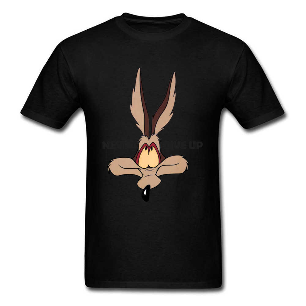 Tops Wolf Tees Men Green Tshirt Coyote Never Give Up Funny T Shirt Latest Cartoon Print T-shirts Cotton Team Clothes Custom 210629