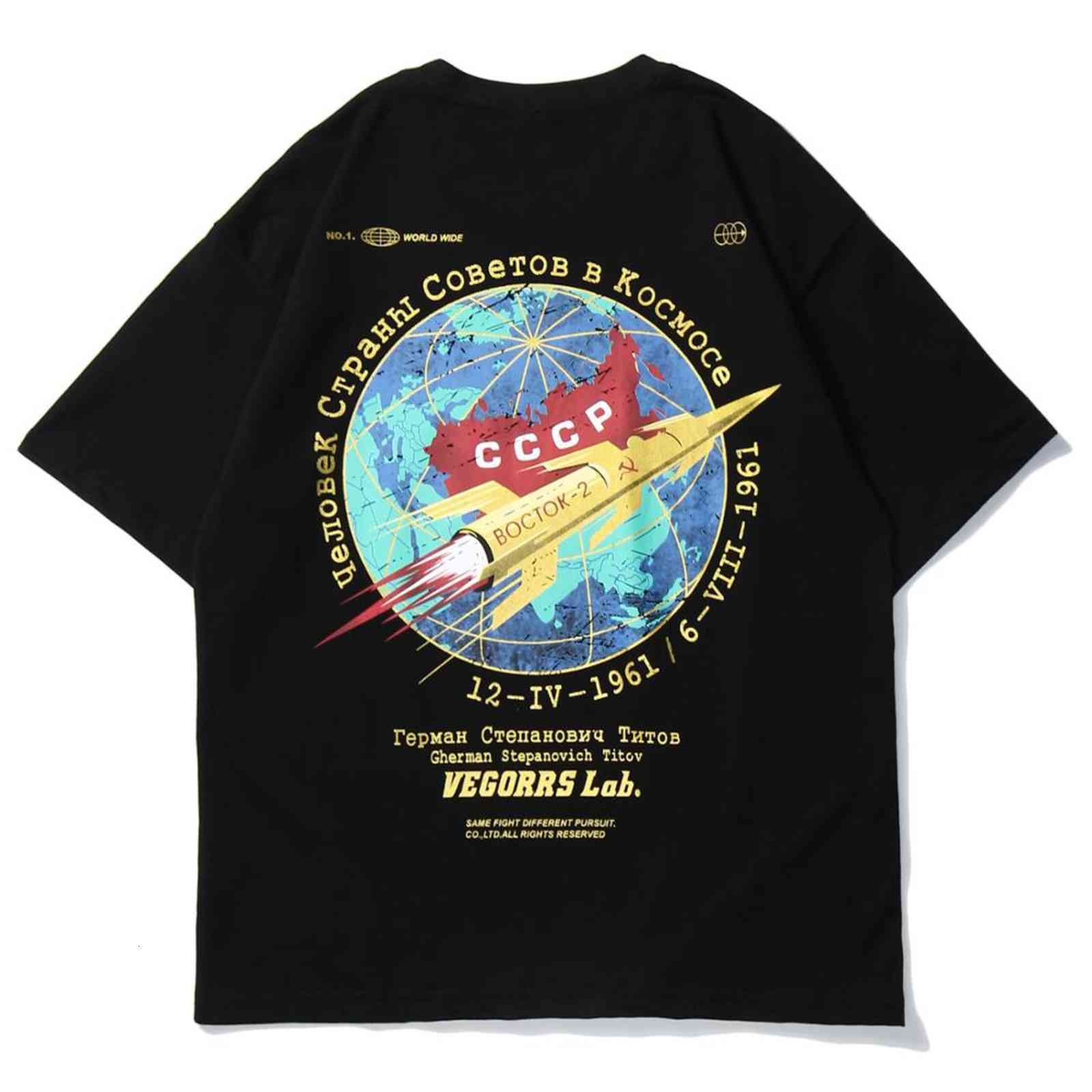 men's t-shirts lacible earth rocket print t shirt men women oversize hip hop streetwear cotton ss summer harajuku short sleev, White;black