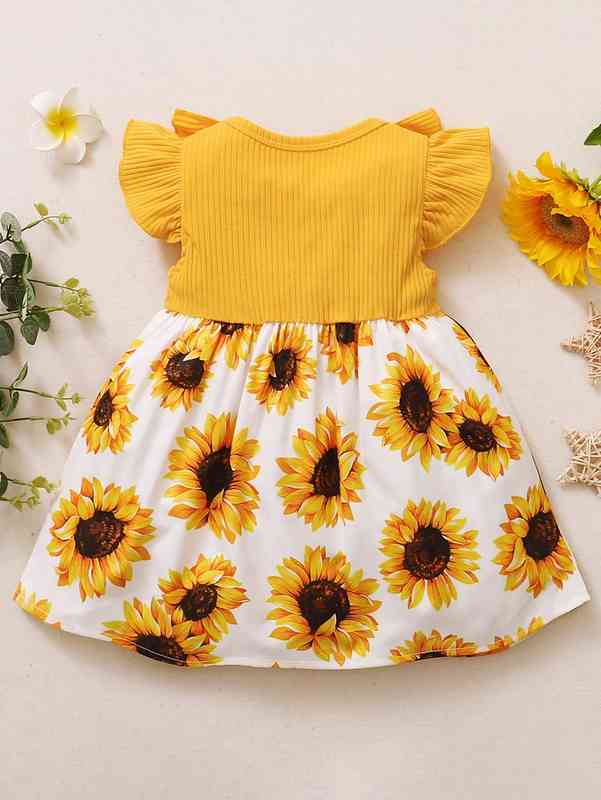 Baby Girl Sunflower Combo A-line Dress SHE