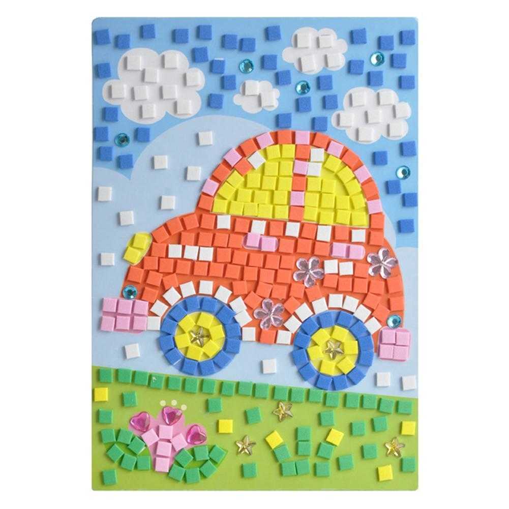 48 Style Wholesale Children Exquisite EVA Handmade Crystal Diamond And Paper Sticker Paste Painting Mosaic 3D Puzzle Toys For Kids