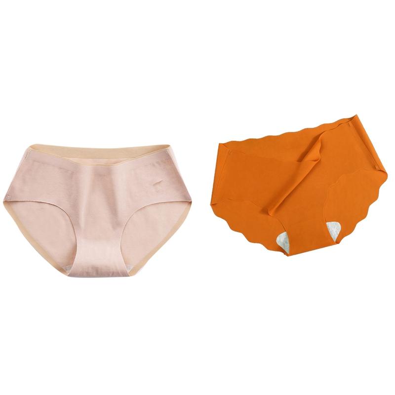 Women's Panties 2PCS Solid Color Mid-Waist Seamless Breathable Briefs Skin Tone With Ice Silk Caramel, Black
Women's Panties 2PCS Solid Color Mid-Waist Seamless Breathable Briefs Skin Tone With Ice Silk Caramel, Black