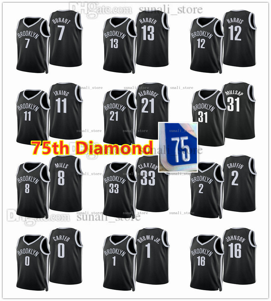 75th Anniversary Diamond Basketball Jersey 2021/22 James Harden 13 Kevin Durant 7 Kyrie Irving 11 Joe Harris 12 Blake Griffin 2 Patty Mills 8 LaMarcus Aldridge 21 Print, Grey
75th Anniversary Diamond Basketball Jersey 2021/22 James Harden 13 Kevin Durant 7 Kyrie Irving 11 Joe Harris 12 Blake Griffin 2 Patty Mills 8 LaMarcus Aldridge 21 Print, Grey
