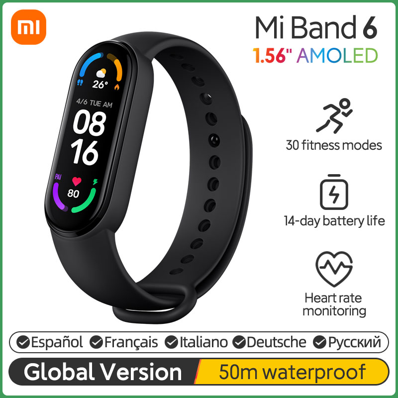 Xiaomi Mi Band 6 Global Version Smart Wristbands Blood Oxygen Fitness Traker Heart Rate Bluetooth-compatible
Xiaomi Mi Band 6 Global Version Smart Wristbands Blood Oxygen Fitness Traker Heart Rate Bluetooth-compatible