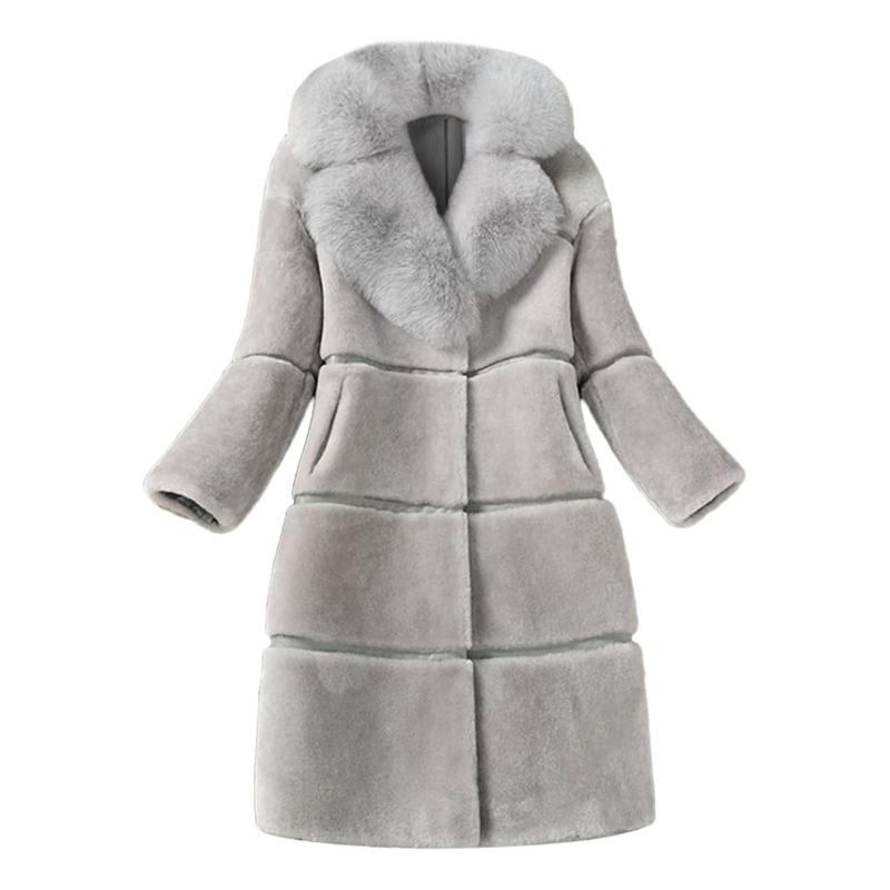 Women's Wool & Blends 2021 Abrigos Mujer Invierno Women Plus Size Winter Office Lady Fauxr Coats Female Outwear Slim Jackets Manteau Femme H