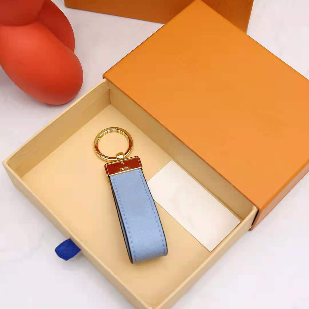 High qualtiy leather Key Chain Ring Holder keychain Porte Clef Gift Men Women Car Bag Keychains With box jack01