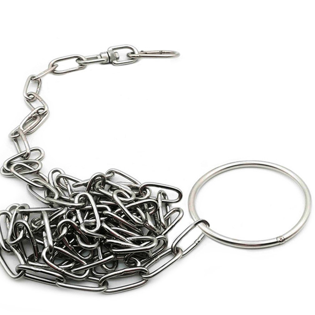 Durable Rvs Chain Dog Belt Heavy Metal Chrome Pet Anti Lead For Small Medium Red Dogs Walking Training Pet Touch