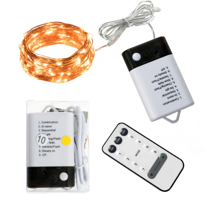 LED Strings Light 2M 5M 10M USB AA Battery Holiday Lighting Copper String Lights 8 Modes Remote Control Christmas waterproof Garland Party Wedding Dec
